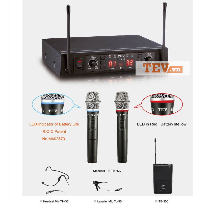Bộ micro cầm tay TEV TR-632