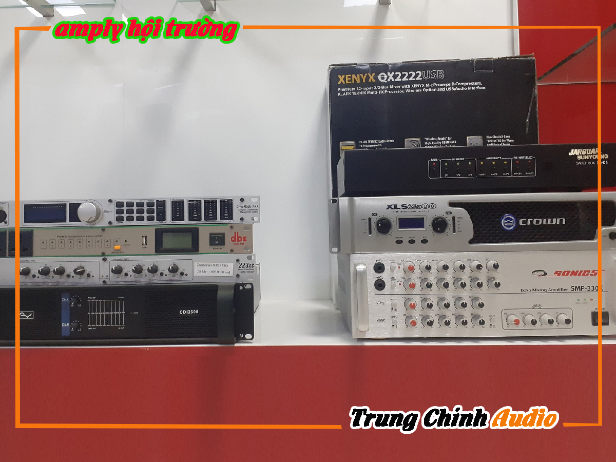 Amply hội trường kết hợp TEV TR-9100 trong âm thanh sân khấu